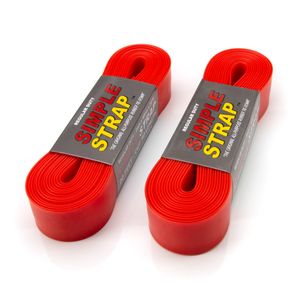 Self Gripping 2mm Rubber Tie Down Straps Red 2 Pack