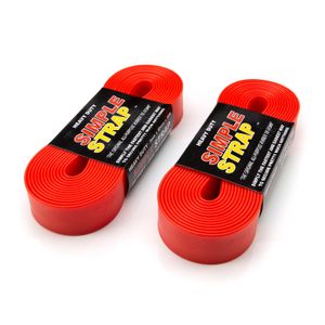 Self-Gripping 3mm Heavy-Duty Rubber Tie Down Straps, Red 2-Pack