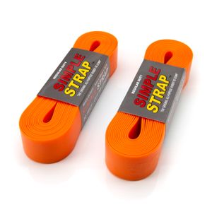 Self Gripping 2mm Rubber Tie Down Straps Safety Orange 2 Pack