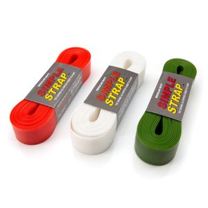 Self Gripping 2mm Rubber Tie Down Straps Forest Green Red and White 3 Pack