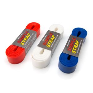 Self Gripping 2mm Rubber Tie Down Straps Red White and Blue 3 Pack