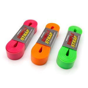 Self-Gripping 2mm Rubber Tie Down Straps, Hi-Viz Green, Pink, and Orange 3-Pack
