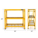Thumbnail - 48 in H x 50 in W x 18 in D 3 Shelf Wire Deck Industrial Storage Rack - 71