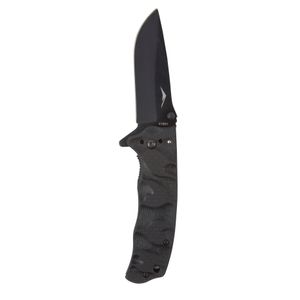 Drop Point Folding Knife with G10 Handle and Black Oxide 2 75 Inch 440 Stainless Fine Edge Blade