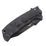 Thumbnail - Tanto Point Folding Knife with G10 Handle and Black Oxide 2 75 Inch 440 Stainless Fine Edge Blade - 61