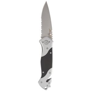 Rescue Knife with Strap Cutter 3 3 Inch Partially Serrated 440 Stainless Blade