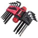 Thumbnail - 23 Piece Long Arm Ball End Hex Key Set with T Handle Inch Metric SAE MM  - 01