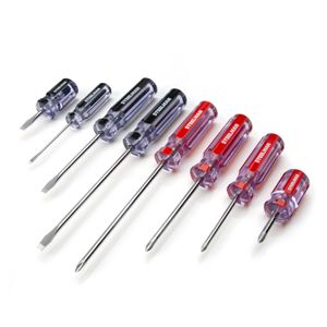 Clear Handle Slotted and Phillips Screwdriver Set, 8-Piece