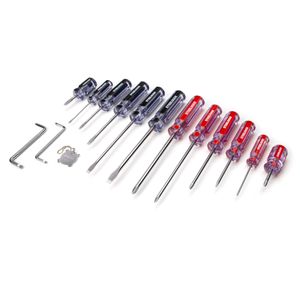 Clear Handle Slotted and Phillips Screwdriver Set, 16-Piece