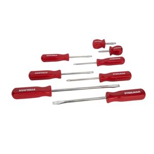 8 Piece Square Grip Slotted and Phillips Screwdriver Set