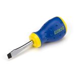 Thumbnail - 1 4 Inch x 1 3 4 Inch Magnetic Slotted Tip Stubby Screwdriver with Ergonomic Handle - 01