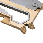 Thumbnail - Folding Brass Door Opener Multi Tool with Steel Liner Lock Blade - 31