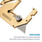 Thumbnail - Brass Door Opener Multi Tool with Retractable Utility Blade - 31
