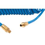 Thumbnail - 25 Foot Coiled 3 8 Inch ID Air Hose with Reusable 1 4 Inch NPT Brass Fittings - 21