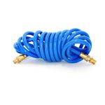 Thumbnail - 15 Foot Coiled 3 8 Inch ID Air Hose with Reusable 1 4 Inch NPT Brass Fittings - 11
