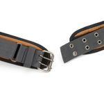Thumbnail - 5 Inch Padded Work Belt with Double Tongue Roller Buckle Gray Tan - 11