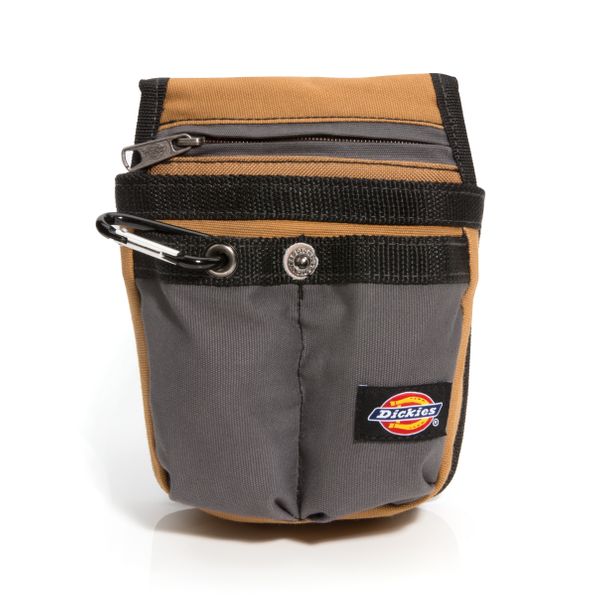 Tool Belt Tool Pouch with Zipper Pocket, Gray / Tan
