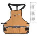 Thumbnail - 16 Pocket Bib Apron with Quick Release Buckle Gray Tan - 31