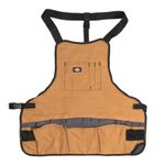 Thumbnail - 16 Pocket Bib Apron with Quick Release Buckle Gray Tan - 01