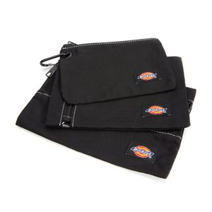 3 Piece Accessory and Fastener Zipper Bag Set Black