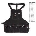 Thumbnail - 16 Pocket Bib Apron with Quick Release Buckle Black - 31