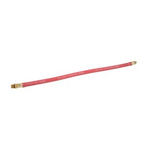 18-Inch Inflator Gauge Rubber Air Hose with 1/4-Inch PS and 3/8-Inch Brass Fittings