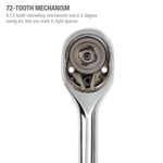 Thumbnail - 1 4 Inch Drive 72 Tooth Reversible Quick Release Ratchet with 12 Inch Long Full Polish Handle - 11
