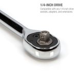 Thumbnail - 1 4 Inch Drive 72 Tooth Reversible Quick Release Ratchet with 12 Inch Long Full Polish Handle - 31