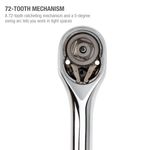 Thumbnail - 3 8 Inch Drive 72 Tooth Reversible Quick Release Ratchet with 18 Inch Long Full Polish Handle - 11