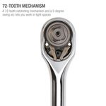Thumbnail - 1 2 Inch Drive 72 Tooth Reversible Quick Release Ratchet with 24 Inch Long Full Polish Handle - 11