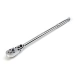 Thumbnail - 1 4 Inch Drive 72 Tooth 180 Degree Flex Head Reversible Quick Release Ratchet with 12 Inch Long Full Polish Handle - 01