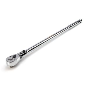3 8 Inch Drive 72 Tooth 180 Degree Flex Head Reversible Quick Release Ratchet with 18 Inch Long Full Polish Handle