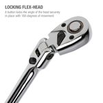 Thumbnail - 1 2 Inch Drive 72 Tooth 180 Degree Flex Head Reversible Quick Release Ratchet with 24 Inch Long Full Polish Handle - 21