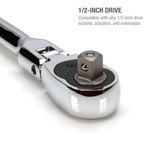 Thumbnail - 1 2 Inch Drive 72 Tooth 180 Degree Flex Head Reversible Quick Release Ratchet with 24 Inch Long Full Polish Handle - 41