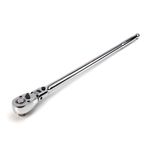 Thumbnail - 1 2 Inch Drive 72 Tooth 180 Degree Flex Head Reversible Quick Release Ratchet with 24 Inch Long Full Polish Handle - 01
