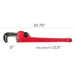 Thumbnail - 24 Inch Heavy Duty Cast Iron Straight Handle Pipe Wrench - 31