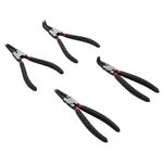 Thumbnail - 4 Piece 7 Inch Long Straight and 90 Degree Offset Internal and External Snap Ring Pliers Set - 01