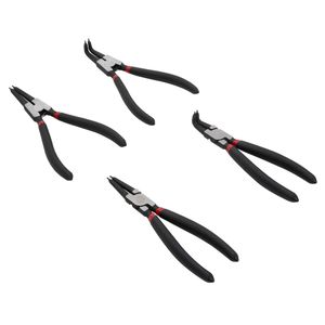 4 Piece 7 Inch Long Straight and 90 Degree Offset Internal and External Snap Ring Pliers Set