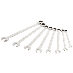 8 Piece Metric 144 Tooth Ratcheting Wrench Set