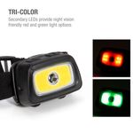 Thumbnail - 300 Lumen Multi Mode Tri Color LED Headlamp 3xAAA Battery Powered with Red Safety Light - 31