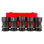 Thumbnail - 1 Inch Drive Budd Wheel 6 Point and 4 Point Combo Impact Socket Set 5 Piece - 01