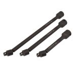 Thumbnail - 1 2 Inch Drive 3 8 Inch Pinless Swivel Impact Extension 3 Piece Set 6 Inch 9 Inch 12 Inch - 01