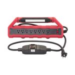 Thumbnail - 8 Outlet GFCI Power Station with 2 USB Outlets and Detachable Work Light 15 Amp - 11