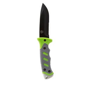 Outdoor Survival Knife with Fixed 4.5-Inch Partially Serrated 420 Stainless Blade with Sheath