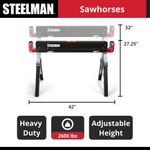 Thumbnail - 42 Inch Adjustable Height Metal Folding Sawhorse Set - 51