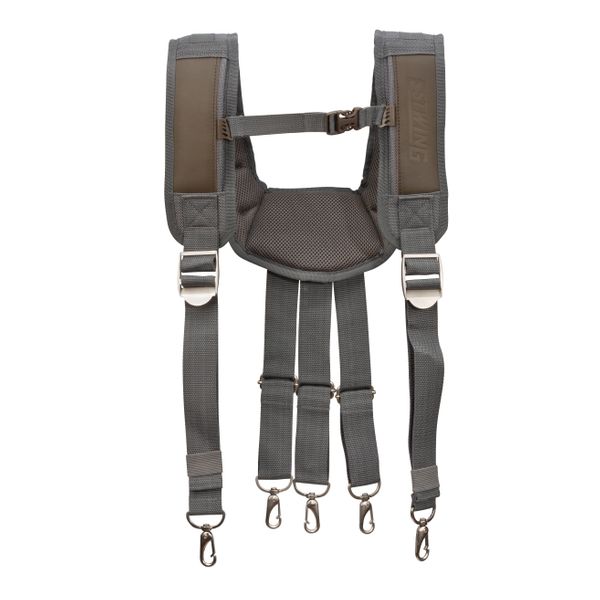 Heavy-Duty Yoke-Style Suspenders for Carpenter Electrician Work Adjustable Straps Tool Belt Suspenders/Padded Suspenders with Multiple Holders,Attachment Point 4 point 