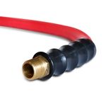 Thumbnail - 50 Foot Red Rubber 1 2 Inch ID Air Hose with 1 2 Inch NPT Brass Fittings - 21