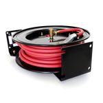 Thumbnail - Enclosed Spring Pneumatic Hose Reel with 35 Foot 3 8 Inch ID Rubber Air Hose - 21