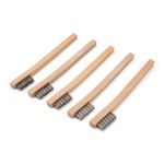 Thumbnail - Stainless Steel 1200 Bristle Count Wire Brush Wood Handle 5 pack - 01
