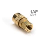 Thumbnail - 20 Piece 1 4 Inch NPT Steel Core Brass Coupler and Steel Plug Pack - 41